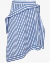JW Anderson - Jw Anderson Striped Asymmetric Mid-Rise Skirt - Lyst