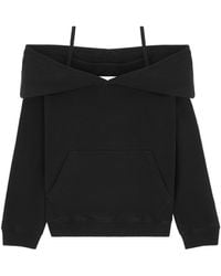 MM6 by Maison Margiela - Off-Shoulder Long Sleeved Sweatshirt - Lyst