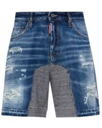 DSquared² - Medium Ripped Wash Hybrid Shorts - Lyst