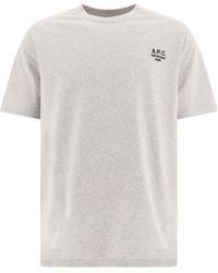 A.P.C. - Logo Embroidered Crewneck T-Shirt - Lyst
