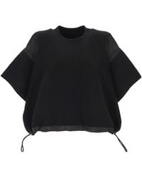 Sacai - Drawstring Short Sleeve Top - Lyst