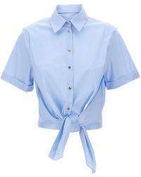 Liu Jo - Cropped Tie-Front Shirt - Lyst