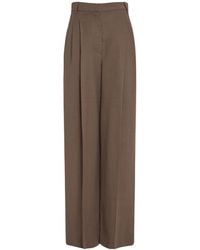Brunello Cucinelli - Pleated Straight-Leg Trousers - Lyst