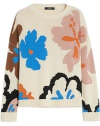 Weekend by Maxmara - Cotton-Blend Floral Sweater - Lyst