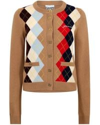 Ganni - Plaid Versatile Cardigan - Lyst