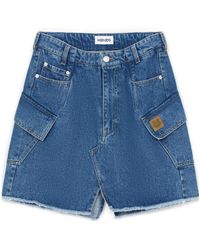 KENZO - Logo-Patch Denim Mini Skirt - Lyst
