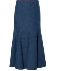 Gabriela Hearst - Amy Flared Cotton And Linen Midi Skirt - Lyst