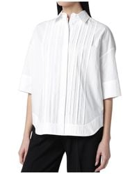 P.A.R.O.S.H. - Cotton Shirt With Pleated Detail - Lyst