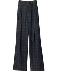 Burberry - Straight-Leg Checked Belted Trousers - Lyst