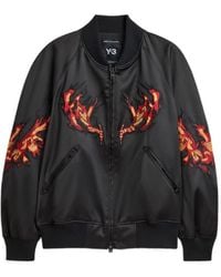Y-3 - Embroidered Graphic Satin Souvenir Jacket - Lyst