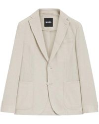 BOSS - Patterned Single-Breasted Blazer - Lyst