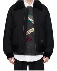 WOOYOUNGMI - Faux Fur Collar Zip-Up Down Jacket - Lyst