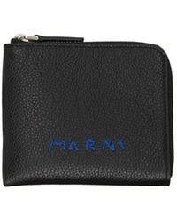 Marni - Logo-Embroidered Zip-Around Wallet - Lyst