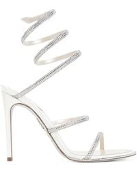 Rene Caovilla - René Caovilla Crystal Spiral Heeled Sandals - Lyst