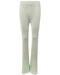 Jil Sander - High-Waisted Ribbed-Knit Trousers - Lyst