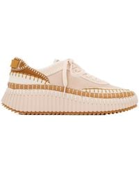 Chloé - Chloé Nama Lace-Up Sneakers - Lyst