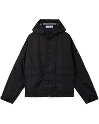 Stone Island - Logo Patch Hooded Jacket - Lyst