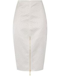 Elisabetta Franchi - High-Waist Zip Midi Skirt - Lyst