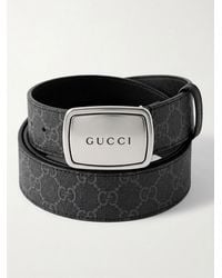 Gucci - Logo Plaque Monogrammed Belt - Lyst