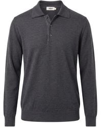 Altea - Fine-Knit Polo-Collar Sweater - Lyst