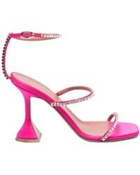 AMINA MUADDI - Square-Headed High-Heeled Sandals - Lyst