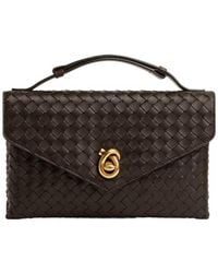Bottega Veneta - Intrecciato Knot Lock Crossbody Bag - Lyst