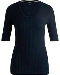 BOSS - Ribknit Top - Lyst