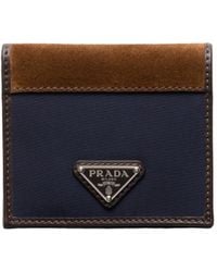 Prada - Logo Plaque Two-Tone Card Holder - Lyst