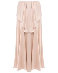 Chloé - Draped Washed Silk Satin Maxi Skirt - Lyst