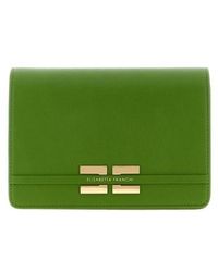 Elisabetta Franchi - Logo Stamp Foldover Top Shoulder Bag - Lyst