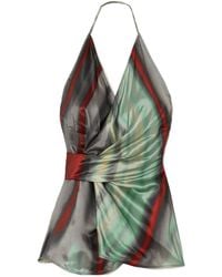 Rick Owens - Laura Printed Satin Halter Neck Top - Lyst