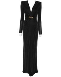Elisabetta Franchi - Plunging V-Neck Carpet Dress - Lyst