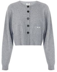 Elisabetta Franchi - Raglan-Sleeve Cropped Cardigan - Lyst