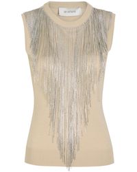 Sportmax - Crystal-Embellished Fine-Knit Top - Lyst