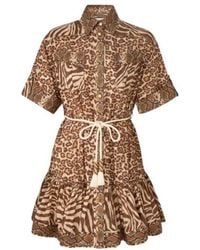 Zimmermann - Wanderlust Lantern Spliced Printed Mini Dress - Lyst