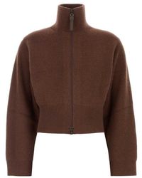 Brunello Cucinelli - High Neck Zip-Up Jacket - Lyst