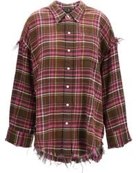 R13 - Shredded-Seam Drop-Neck Shirt - Lyst