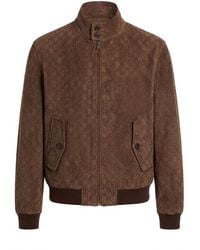 Gucci - Embossed Gg Suede Bomber Jacket - Lyst