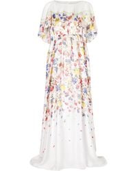 Mary Katrantzou - Floral-Print Chiffon Maxi Dress - Lyst