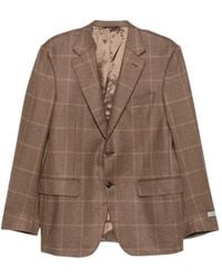 Canali - Check-Pattern Single-Breasted Jacket - Lyst