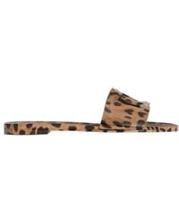 Dolce & Gabbana - Leo-Print Rubber Beachwear Slides - Lyst