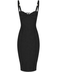 Elisabetta Franchi - Sweetheart Neck Midi Dress - Lyst