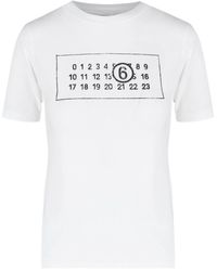 MM6 by Maison Margiela - Logo Printed Crewneck T-Shirt - Lyst