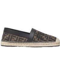Fendi - Logo Embroidered Slip-On Espadrillas - Lyst