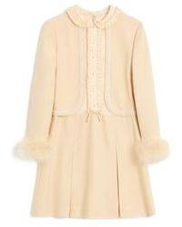 Valentino - Feather Detailed Long-Sleeved Mini Dress - Lyst