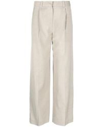 Low Classic - High-Waisted Pleated Trousers - Lyst