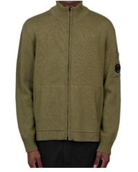 C.P. Company - Zip-Up High Neck Cardigan - Lyst