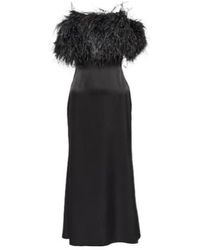 David Koma - Feather-Trimmed Satin Midi Dress - Lyst
