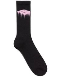 Balenciaga - Logo Detailed Ribbed Socks - Lyst