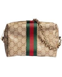 Gucci - Gg Supreme Web-Stripe Clutch Bag - Lyst